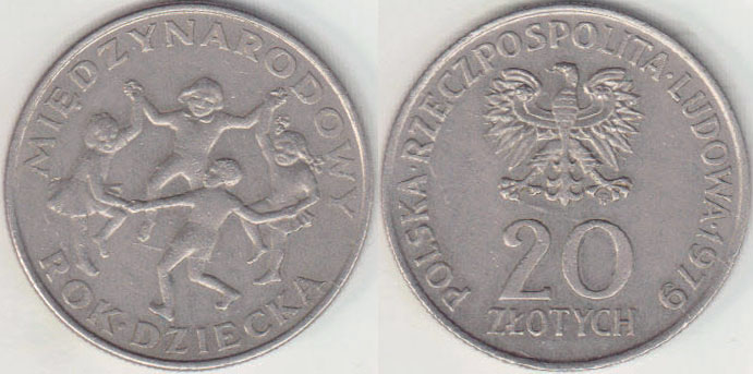 1979 Poland 20 Zlotych (Year of the Child) A001615